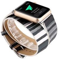 Compatible with Apple Watch Band 38mm 40mm, [Coloured Stripes Painting] Double Tour Watch Strap Replacement Wristband Bracelet for Apple Watch Series 4 (40mm) Series 3 Series 2 Series 1 (38mm)