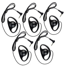 Load image into Gallery viewer, 3.5MM Listen Only Earpiece, Lsgoodcare D Shaped Earhook Receiver Only Earpiece 3.5MM 1Pin Headset Compatible for Motorola Kenwood ICOM Ham Two Way Radio Speaker Mic, Pack of 5
