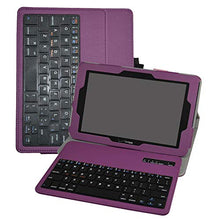 Load image into Gallery viewer, Verizon Ellipsis 10 Wireless Keyboard Case,Mama Mouth Coustom Design Slim Stand PU Leather Case Cover with Romovable Wireless Keyboard for 10.1&quot; Verizon Ellipsis 10 Android Tablet,Purple
