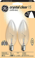 GE Lighting 87840 15 Watt Decorative Blunt Tip 2 Count Chandelier Light Bulb