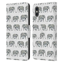 Load image into Gallery viewer, Head Case Designs Officially Licensed Charlotte Winter Elephant White Animal Patterns Leather Book Wallet Case Cover Compatible with Apple iPhone X/iPhone Xs
