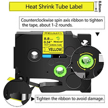 Load image into Gallery viewer, NineLeaf 2 Roll Black on Yellow Heat Shrink Tubes Label Tape Compatible for Brother HSe-621 HSe621 HS621 HS-621 for P-Touch PT1180 PTD200 PT1090 Label Maker - 8.8mm (0.34inch) x 1.5m (4.92ft)

