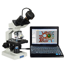 Load image into Gallery viewer, OMAX 40X-2000X Digital Lab LED Binocular Compound Microscope with Double Layer Mechanical Stage and 2.0MP USB Digital Camera

