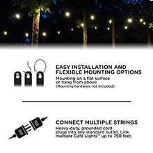 Load image into Gallery viewer, Enbrighten Classic LED Cafe String Lights, Black, 12 Foot Length, 6 Impact Resistant Lifetime Bulbs, Premium, Shatterproof, Weatherproof, Indoor/Outdoor, Commercial Grade, UL Listed, 31660

