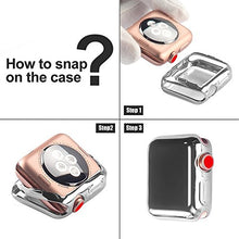 Load image into Gallery viewer, Toosunny for Apple Watch 3 Case Soft Plated TPU Screen Protector All-Around Protective Case High Defination Clear Ultra-Thin Cover for Apple iwatch 42mm Series 3 and Series 2 Series 1 (Silver, 42mm)
