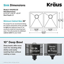 Load image into Gallery viewer, Kraus Standart PRO 33-inch 16 Gauge Undermount 50/50 Double Bowl Stainless Steel Kitchen Sink, KHU102-33
