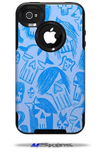 Load image into Gallery viewer, Skull Sketches Blue - Decal Style Vinyl Skin fits Otterbox Commuter iPhone4/4s Case

