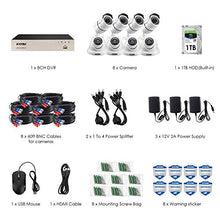 Load image into Gallery viewer, ZOSI 8CH 1080P Security Camera System with 1TB Hard Drive H.265+ 8Channel 1080P HD Video DVR Recorder and 8pcs 1920TVL 1080P Weatherproof Surveillance CCTV Cameras with 100ft/65ft Night Vision
