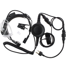 Load image into Gallery viewer, Tenq Military Grade Tactical Throat Mic Headset/earpiece with Big Finger PTT for Icom Radio 2-pin Ic-12a, Ic-12at, Ic-12e, Ic-12gat, Ic-12ge, Ic-f3002
