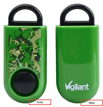 Load image into Gallery viewer, Vigilant 120dB Micro Personal Alarm with Rip Cord Sound Activation (Camouflage Green)
