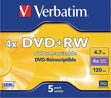 Load image into Gallery viewer, Verbatim 433229-5 DVD+RWMatt Silver 4,4,7GB
