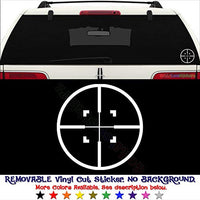 GottaLoveStickerz Rifle Crosshairs Scope Removable Vinyl Decal Sticker for Laptop Tablet Helmet Windows Wall Decor Car Truck Motorcycle - Size (05 Inch / 13 cm Tall) - Color (Matte White)