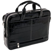 Load image into Gallery viewer, Siamod, Monterosso, IGNOTO, Embossed Crocco Leather, 17&quot; Leather Large Ladies Laptop Briefcase, Black (35515), 16 75 L x 3 W x 12 75 H
