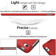 Load image into Gallery viewer, ROARTZ iPad Air 2 Case, Red Slim Fit Smart Rubber Coated Folio Case Hard Shell Cover Light-Weight Auto Wake/Sleep for Apple iPad Air 2nd Generation A1566/A1567 Retina Display
