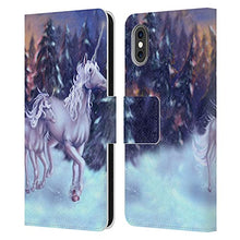 Load image into Gallery viewer, Head Case Designs Officially Licensed Tiffany Tito Toland-Scott Winter Unicorns Christmas Art Leather Book Wallet Case Cover Compatible with Apple iPhone X/iPhone Xs
