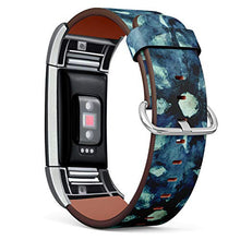 Load image into Gallery viewer, Replacement Leather Strap Printing Wristbands Compatible with Fitbit Charge 2 - Tie-dye Pattern of Indigo Color
