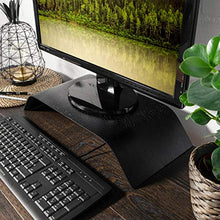 Load image into Gallery viewer, kalibri Wood Monitor Stand Riser - Computer Desk Holder Desktop Dock Wooden Mount Display for PC TV Screen Notebook Laptop - Oak with Black Stain
