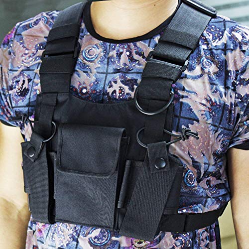 Chest Rig Bag Adjustable Shoulder Pack, Walkie Talkie Harness Radio Holster  Holder for Men Women