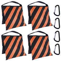 ABCCANOPY Sandbag Saddlebag Design 4 Weight Bags for Photo Video Studio Stand, Backyard,Outdoor Patio,Sports(Orange)