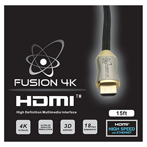 Fusion4K High Speed 4K HDMI Cable (4K @ 60Hz) - Professional Series (15 Feet)