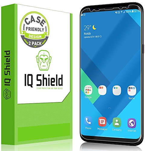 IQ Shield Screen Protector Compatible with Samsung Galaxy S8 (2-Pack)(Case Friendly)(Not Glass) Anti-Bubble Clear Film
