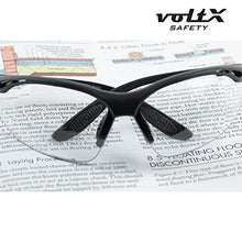 Load image into Gallery viewer, voltX &#39;Constructor&#39; SAFETY READERS (CLEAR +1.0 Dioptre) Full Lens Reading Safety Glasses ANSI Z87.1+ &amp; CE EN166F, Wraparound Style - Includes Safety Cord with headstop - UV400 anti fog coated lens
