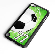 Load image into Gallery viewer, iPod Touch Case Fits 6th Generation or 5th Generation Soccer Ball #6700 Choose Any Player Jersey Number 45 in Black Plastic Customizable by TYD Designs
