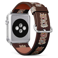 Load image into Gallery viewer, S-Type iWatch Leather Strap Printing Wristbands for Apple Watch 4/3/2/1 Sport Series (42mm) - Scary Maneki Neko Zombie cat Illustration
