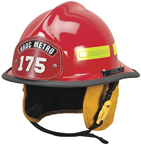 MSA 660CFSR Cairns 660C Metro, Red, 4 Faceshield, Standard Flannel Liner, Nomex Earlap, Nomex Chinstrap W/Quick Release & Postman Slide, Lime/Yellow Reflexite, bar