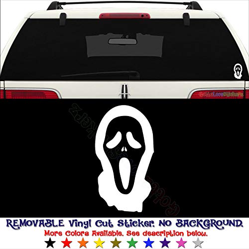 GottaLoveStickerz Scream Horror Movie Removable Vinyl Decal Sticker for Laptop Tablet Helmet Windows Wall Decor Car Truck Motorcycle - Size (05 Inch / 13 cm Wide) - Color (Matte White)
