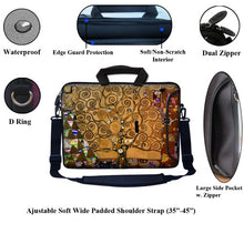 Load image into Gallery viewer, Meffort Inc 17 17.3 inch Neoprene Laptop Bag Sleeve with Extra Side Pocket, Soft Carrying Handle &amp; Removable Shoulder Strap for 16&quot; to 17.3&quot; Size Notebook Computer - Klimt Tree of Life Design
