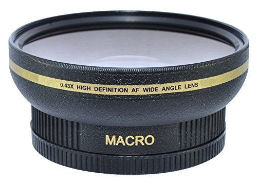 62MM 0.43x Wide Angle Conversion Lens with Macro Close-Up Attachment for Canon, Carl Zeiss, Fujifilm, Nikon, Panasonic, Pentax, Olympus, Samsung, Sigma, Tamron, Tokina Lens