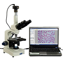 Load image into Gallery viewer, OMAX 40X-2000X Trinocular Phase Contrast Compound Microscope with Interchangable Phase Contrast Kit and 1.3MP USB Camera
