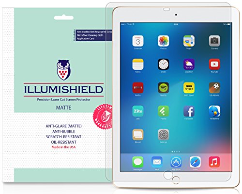 iLLumiShield Matte Screen Protector Compatible with Apple iPad (9.7 inch, Version 2018)(2-Pack) Anti-Glare Shield Anti-Bubble and Anti-Fingerprint PET Film