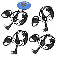 Load image into Gallery viewer, HQRP 4-Pack D Shape Earpiece Headset PTT Mic for HYT Radio Devices TC-900 /TC-1600 / TC-2100 / TC-3000 / TC-3600 + HQRP Coaster
