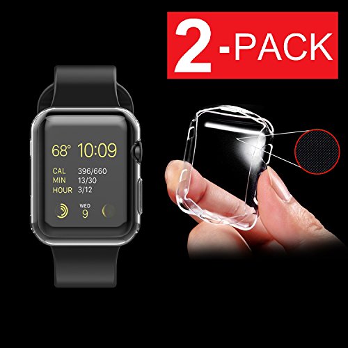 [2-Pack] MagicGuardz, Made for Apple Watch Series 2 + Series 3 (Compatible to Both), Soft Ultra Thin Clear Protective Cover Case, 2 Protective Cases Included (38mm)