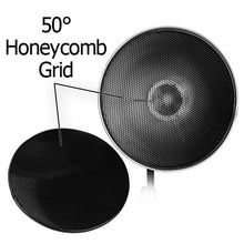 Load image into Gallery viewer, Fotodiox Pro Beauty Dish 18&quot; Kit with Honeycomb Grid and Speedring for Bowens Gemini Standard, R, RX Strobe and more
