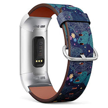 Load image into Gallery viewer, Replacement Leather Strap Printing Wristbands Compatible with Fitbit Charge 3 / Charge 3 SE - Beautiful Butterflies Pattern
