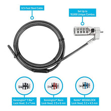 Load image into Gallery viewer, Targus DEFCON 3-in-1 Universal Resettable Combo Cable Lock for Laptop Computer and Desktop Security (ASP86RGL)
