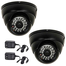 Load image into Gallery viewer, VideoSecu 2 Pack Dome 700TVL Outdoor Security Cameras 1/3&quot; CCD Built-in IR Infrared Day Night Vision 3.6mm Lens Wide Angle for DVR CCTV Home Surveillance System with Power Supplies AC4

