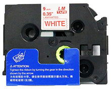 Load image into Gallery viewer, LM Tapes - Brother PT-1900 3/8&quot; (9mm 0.35 Laminated) Red on White Compatible TZe P-touch Tape for Brother Model PT1900 Label Maker with FREE Tape Guide Included
