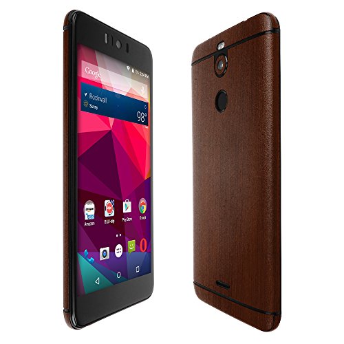 Skinomi Dark Wood Full Body Skin Compatible with BLU R2 Plus (Full Coverage) TechSkin with Anti-Bubble Clear Film Screen Protector