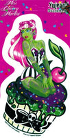 Miss Cherry Martini - Cupcake Zombie Pin Up Girl - Sticker / Decal