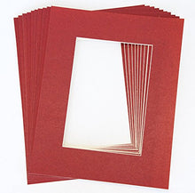 Load image into Gallery viewer, topseller100, Pack of 25 sets of 8x10 BURGUNDY Picture Mats Mattes Matting for 5x7 Photo + Backing + Bags

