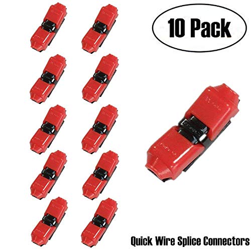 LightingWill Quick Wire Connector 10Pcs D-Shape Electrical Butt Splice 18-22AWG Single Way Terminals Kit Without Stripping