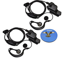 Load image into Gallery viewer, HQRP 2-Pack G Shape Earpiece Headset PTT Mic Compatible with Motorola XTS2250 / MT 2000 / MTS2000 + HQRP Coaster
