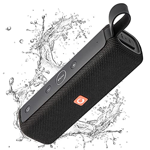 DOSS Bluetooth Speaker, E-go II Portable Bluetooth Speaker with 12W Superior Sound and Bass, IPX6 Waterproof, Built-in Mic, 12H Playtime, Wireless Speaker for Home, Beach, Outdoor and Travel - Black