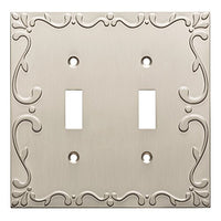 Franklin Brass W35073-SN-C Classic Lace Double Switch Wall Plate/Switch Plate/Cover, Satin Nickel