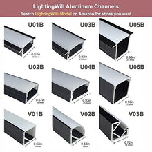 Load image into Gallery viewer, LightingWill 5-Pack V-Shape LED Aluminum Channel System 3.3ft/1M Anodized Black Corner Mount Extrusion for &lt;12mm Width SMD3528 5050 LED Strips with Milky White Cover, End Caps, Clips V02B5
