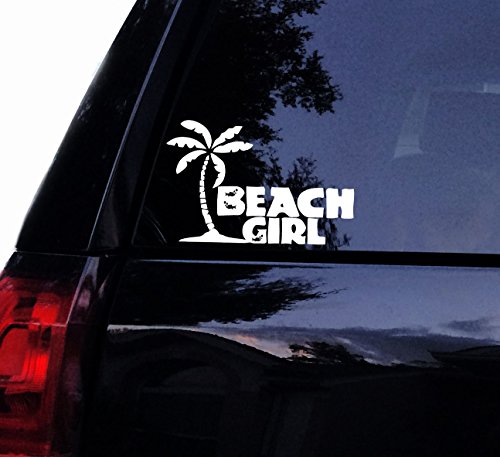 Tropical Beach Girl Fish Accents Vinyl Decal Laptop Car Window Wall Decor Sticker (10
